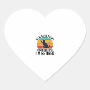 Retired Cat Vintage Sunset Funny Quote T-Shirt Des Heart Sticker