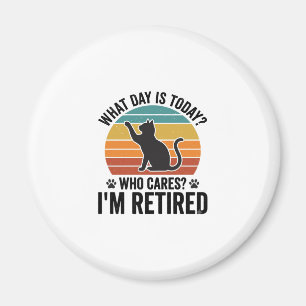 Retired Cat Vintage Sunset Funny Quote T-Shirt Des Magnet