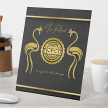 Retired Certified Flamingo Collector Black Gold