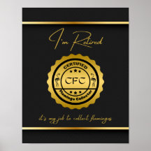 Retired Certified Flamingo Collector Black & Gold