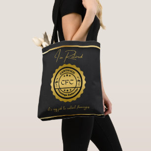 Retired Certified Flamingo Collector Black & Gold Tote Bag