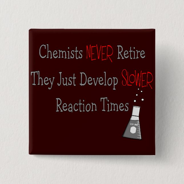 Retired Chemist Gifts 15 Cm Square Badge (Front)
