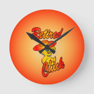 Retired Chick #5 Round Clock