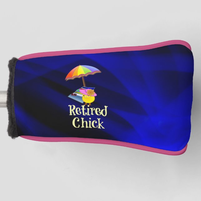 Retired Chick, abstract background design Golf Head Cover (Front)