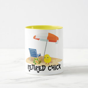 Retired Chick--Beach Scene, Mug