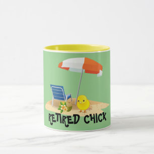 Retired Chick--Beach Scene, Mug