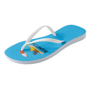 Retired Chick...Cute and Colourful Design Flip Flops