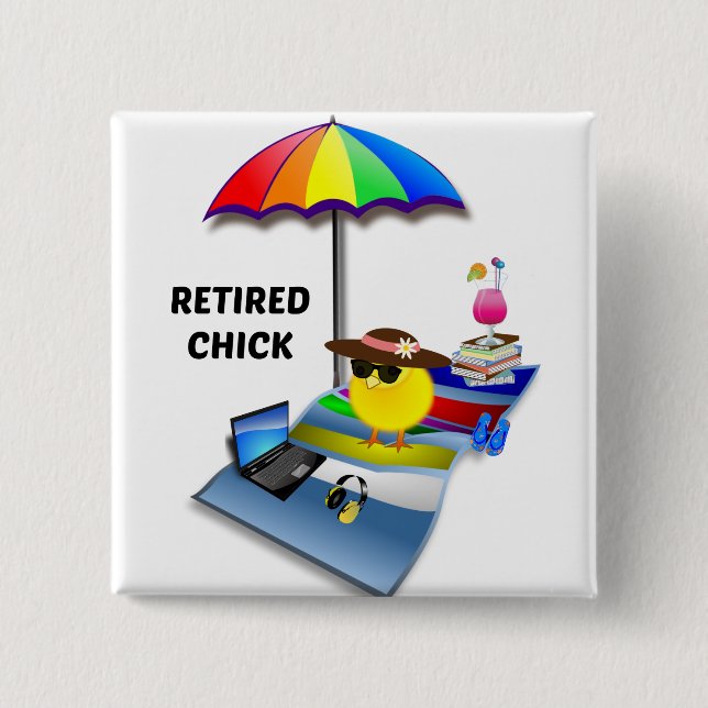 Retired Chick Magnet 15 Cm Square Badge (Front)