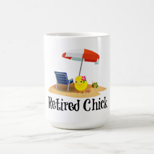 Retired Chick on the Beach Coffee Mug