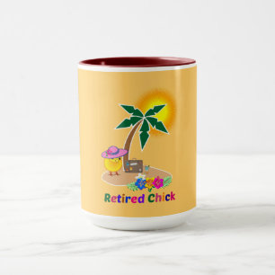 Retired Chick on Vacation Mug