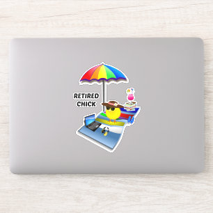Retired Chick, popular design, Sticker