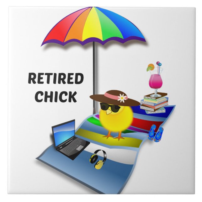 Retired Chick, so cute, Tile (Front)