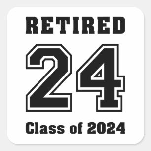 Retired Class of 2024 Collegiate Sports Square Sticker