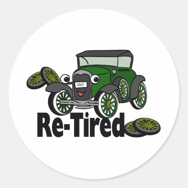 ReTired Classic Round Sticker (Front)