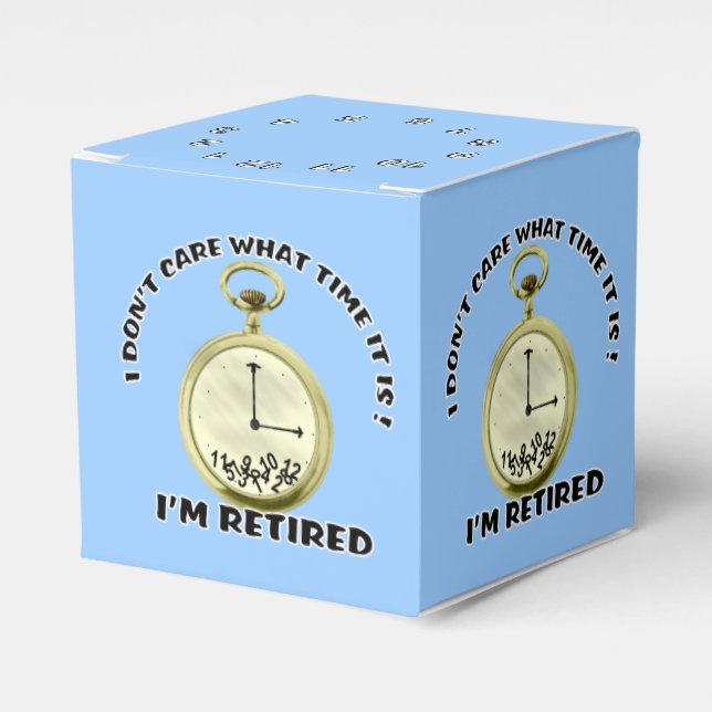 Retired clock Humourous Favour Box (Front Side)