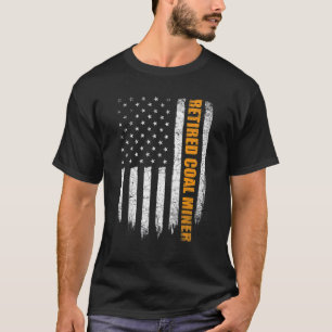 Retired Coal Miner - USA American Flag Underground T-Shirt