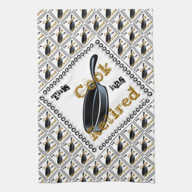 Retired Cook Tea Towel (Vertical)