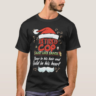 Retired Cop Christmas  for Cop Grandpa T-Shirt