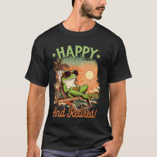 Retired Coworker Frog Retirement Party Beach Happy T-Shirt