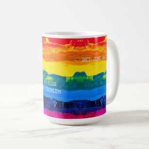 Retired Date Funny Hello Pension Artistic Painting Coffee Mug