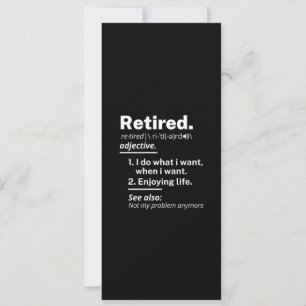 retired. definition funny retirement holiday card