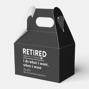 retired definition, funny retirement, retired favour box