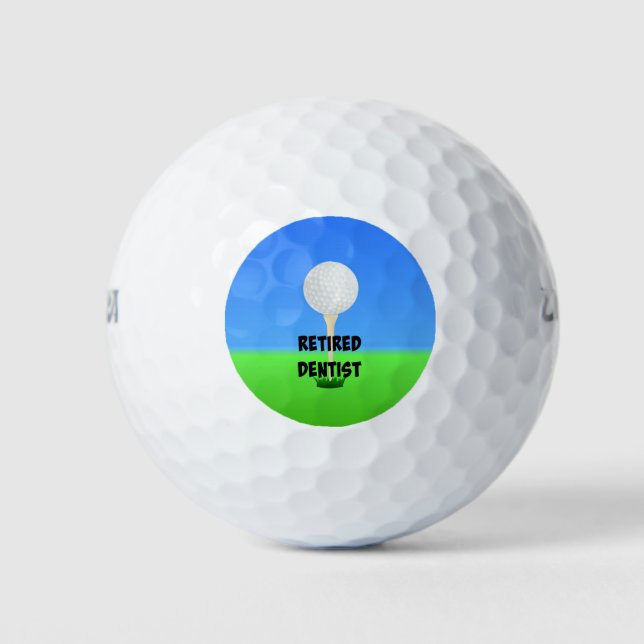 Retired Dentist - Golf Design Golf Balls (Front)