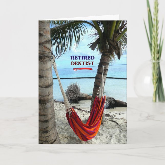 Retired Dentist, Hammock under the Palm Trees Card (Front)