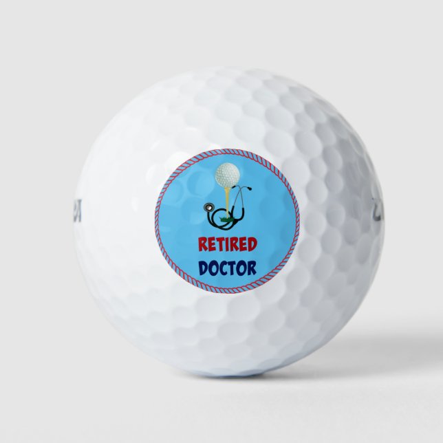 Retired Doctor, Stethoscope and Golf Ball Design (Front)