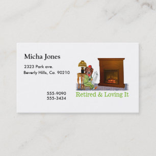 Retired Dog Lounging By The Fire Business Card