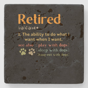 Retired dog lovers retirement gift 2022 funny stone coaster