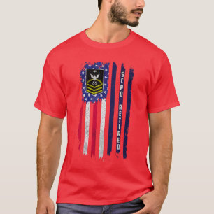 Retired E8 Senior Chief Petty Officer Rank America T-Shirt