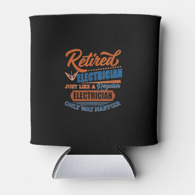 Retired Electrician - Electrician Gift Can Cooler (Front)
