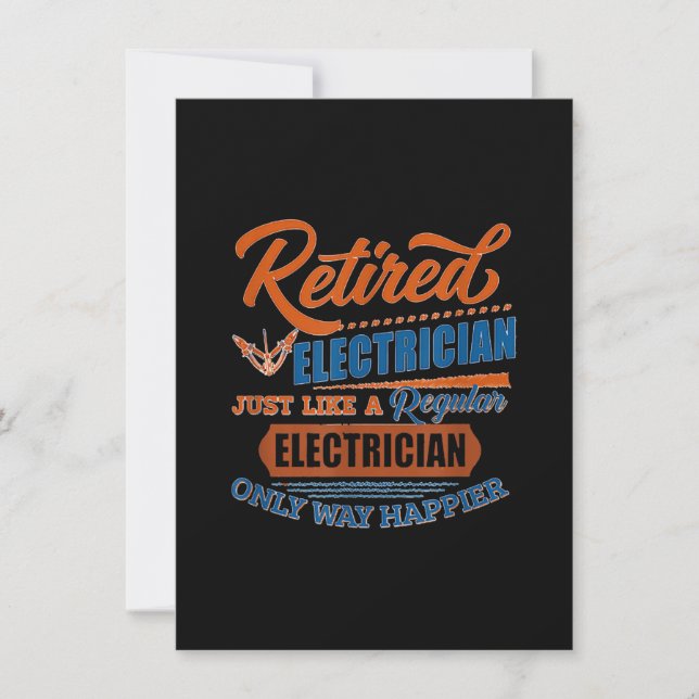 Retired Electrician - Electrician Gift Card (Front)