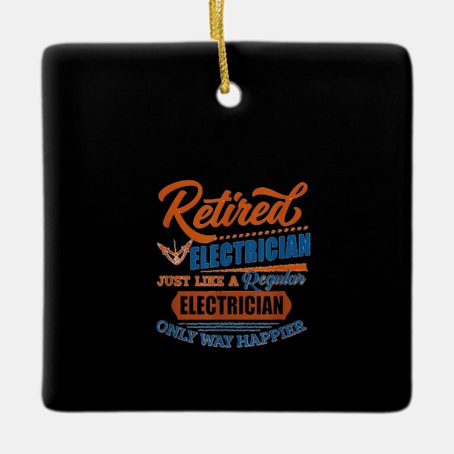 Retired Electrician - Electrician Gift Ceramic Ornament (Front)