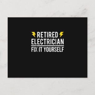 Retired Electrician Fix It Yourself Funny Gift Postcard