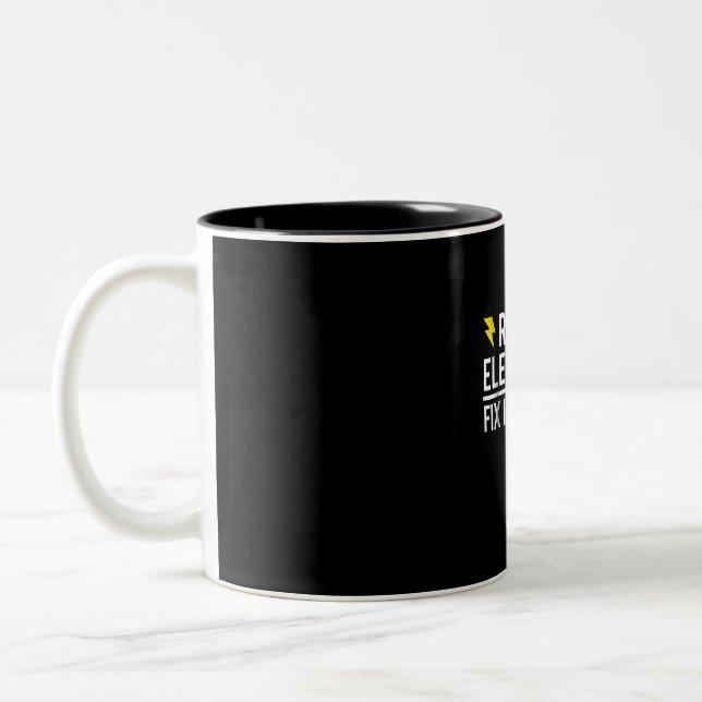 Retired Electrician Fix It Yourself  Funny Gift Two-Tone Coffee Mug (Left)