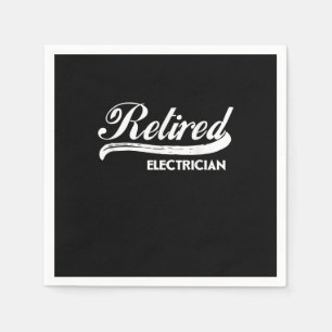 Retired Electrician Funny Retirement Party Gift Napkin