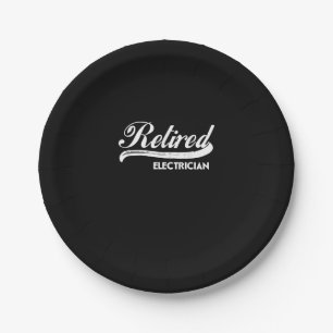 Retired Electrician Funny Retirement Party Gift Paper Plate