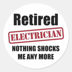 Retired Electrician (UK spell) Classic Round Sticker