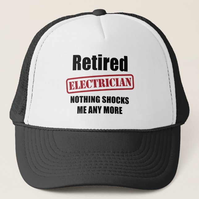Retired Electrician (UK spell) Trucker Hat (Front)