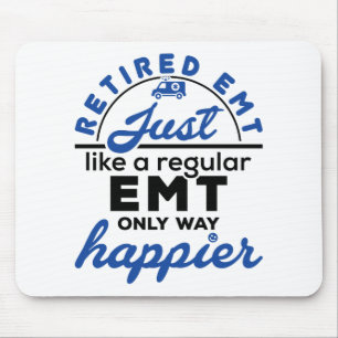 Retired EMT EMS Paramedic Retirement Funny Gifts Mouse Mat