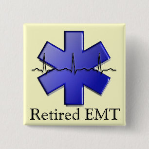Retired EMT Gifts 15 Cm Square Badge