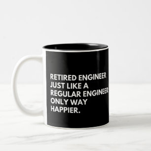 Retired Engineer Funny Work Retirement Saying Two-Tone Coffee Mug