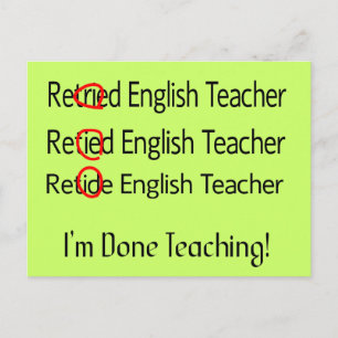 Retired English Teacher Gifts Postcard