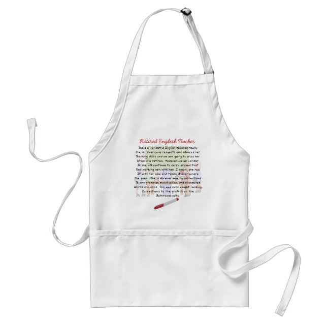 Retired English Teacher Story Art Gifts Standard Apron (Front)