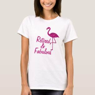 Retired Fabulous sparkly pink flamingo Custom text T-Shirt