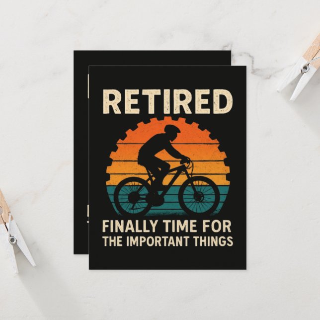 Retired Finally Time For The Important Things  Invitation (Front/Back In Situ)