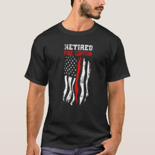Retired Fire Captain American Fireman Fourth Of Ju T-Shirt