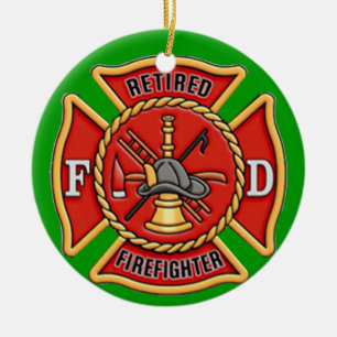 Retired Firefighter Ceramic Tree Decoration